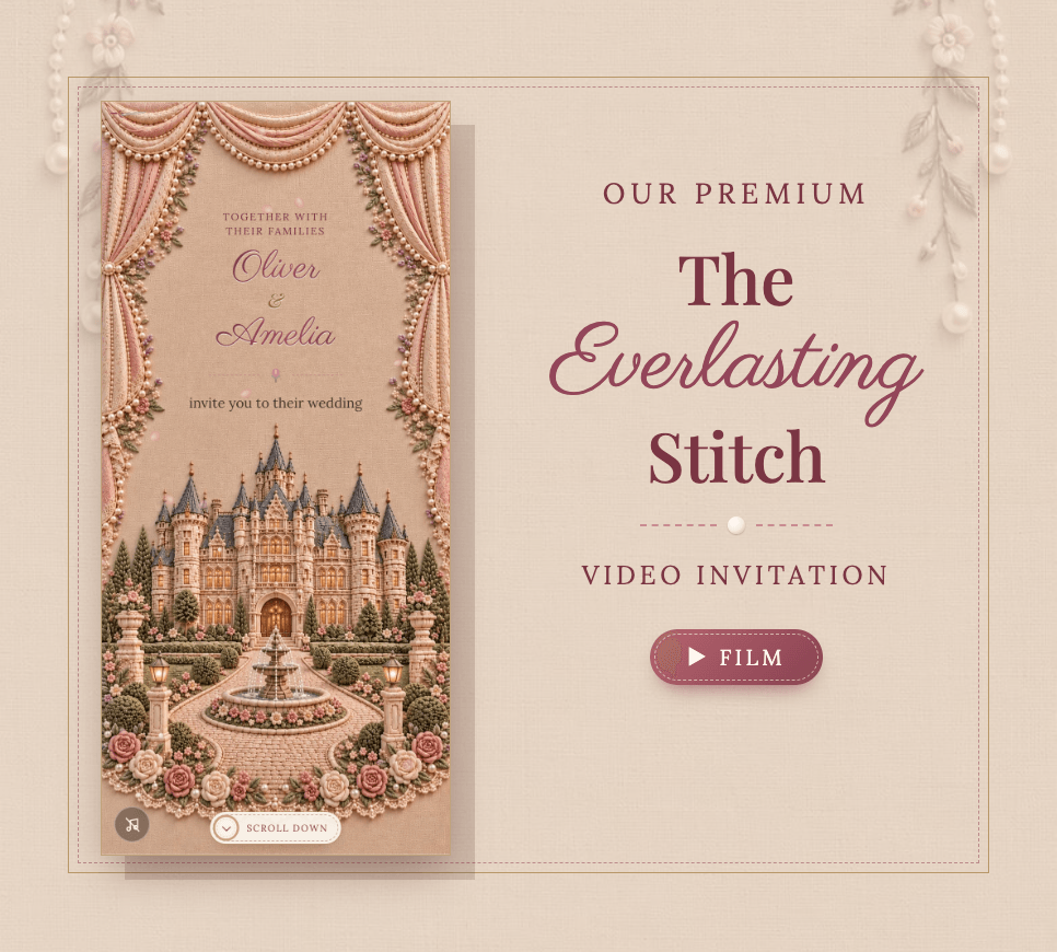 The Everlasting Stitch digital invitation design